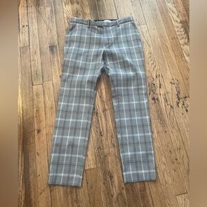 Topman Plaid Dress Pants, Brown/Black Plaid, Size 32x30